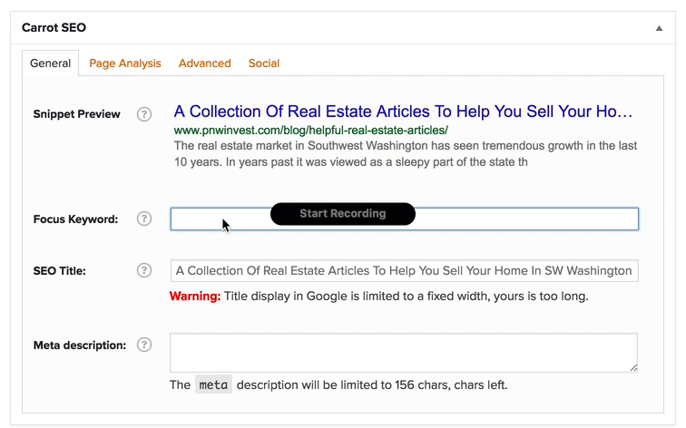 Helpful Real Estate Articles Keyword In Carrot SEO Tool GIF